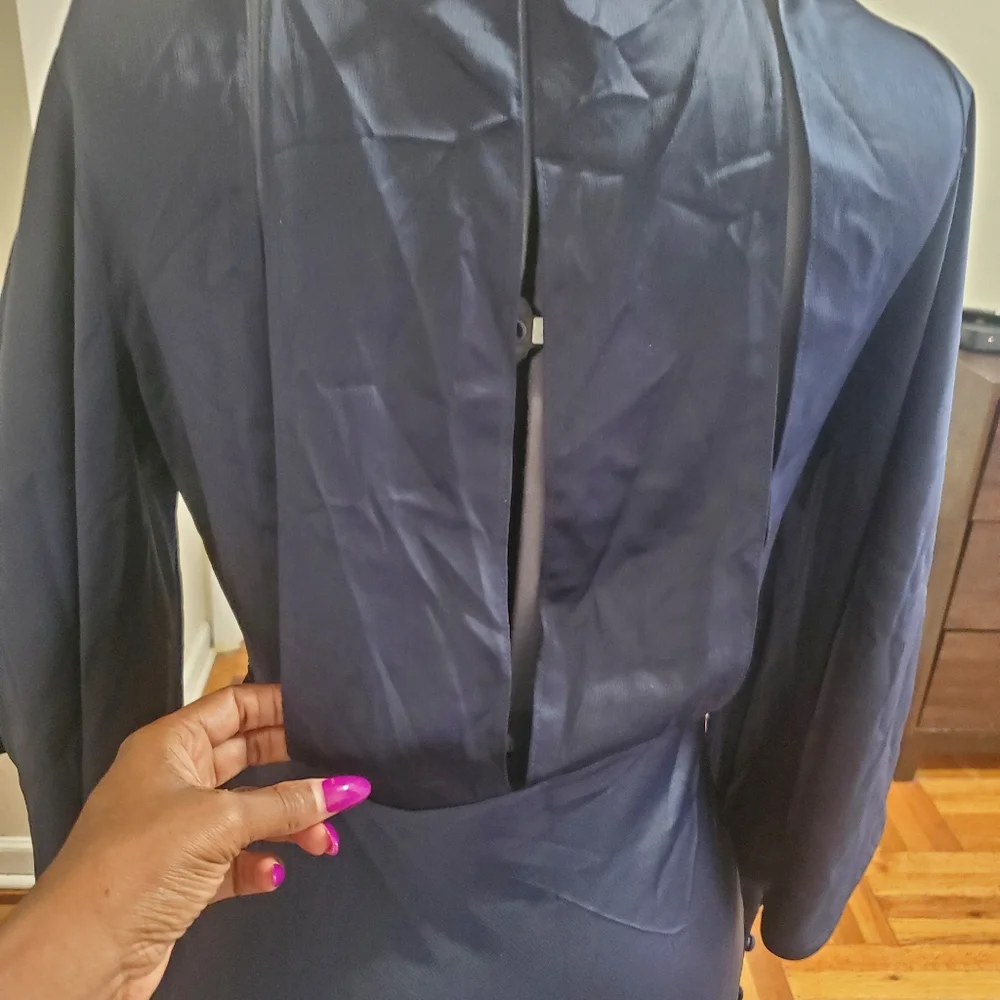 Blue satin dress size small - Picture 3 of 8
